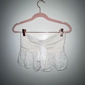 crochet ruffle strapless top